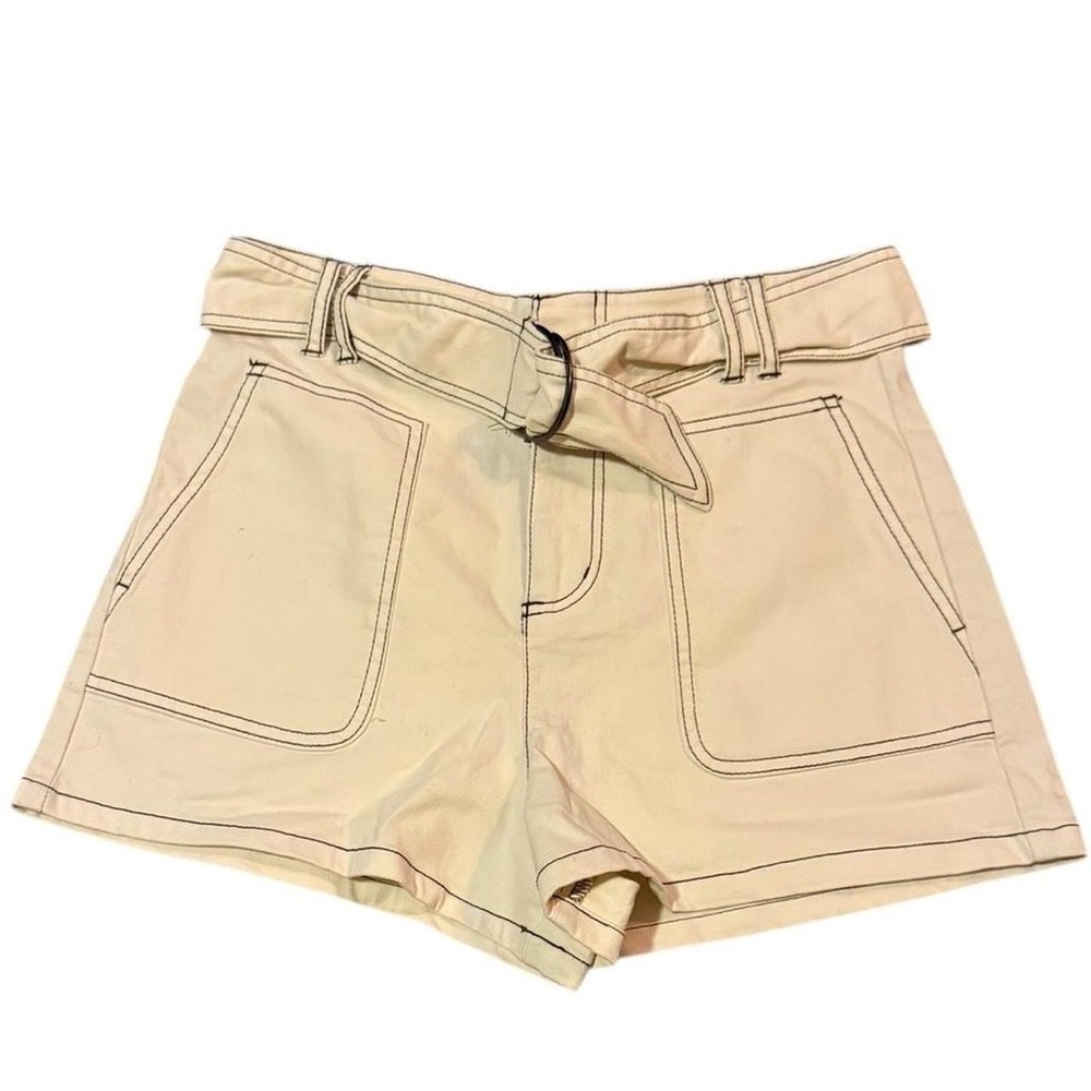 BP Cream High-Waisted Shorts with Belt
